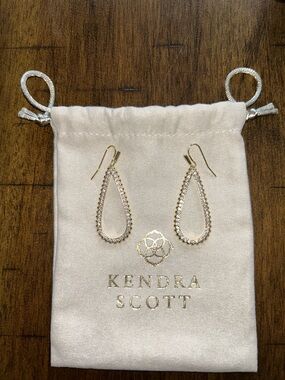 Kendra Scott Gold Teardrop Crystal Outline Earrings - Gold/Clear